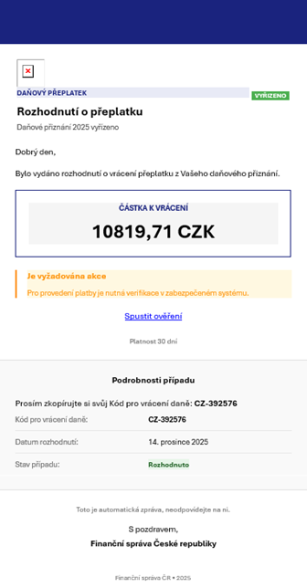 Aktuální podoba falešných emailů